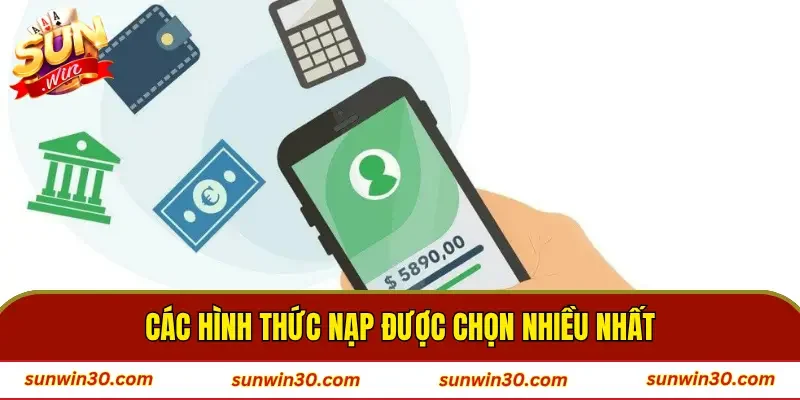 Các hình thức nạp được chọn nhiều nhất