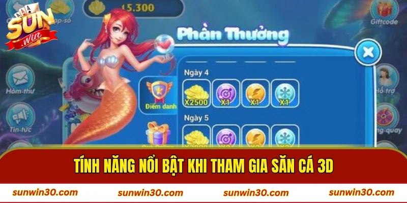 Tính năng nổi bật khi tham gia săn cá 3D